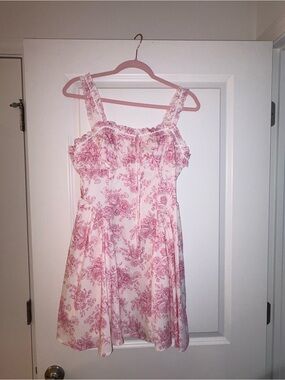Brand New Pink Floral Sundress with Ruffled Straps